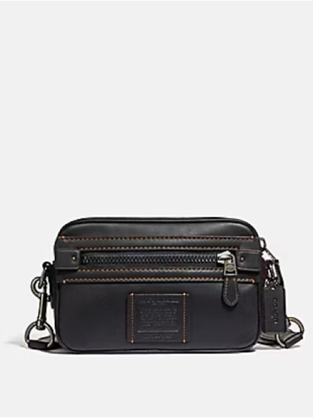 Coach Academy Crossbody Black Leather Camera Bag | men, women, unisex - Picture 3 of 17